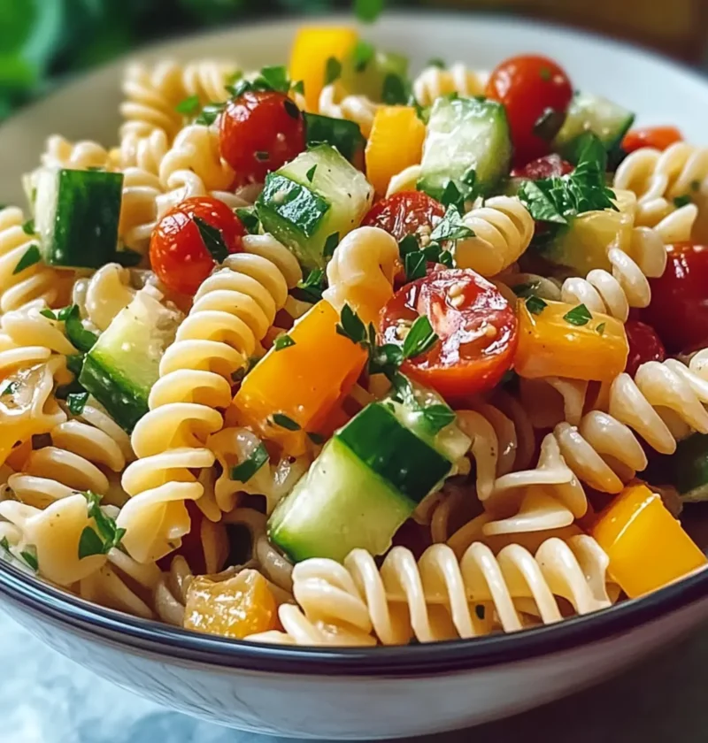 Einfacher Kalter Nudelsalat für den Sommer-Spaß
